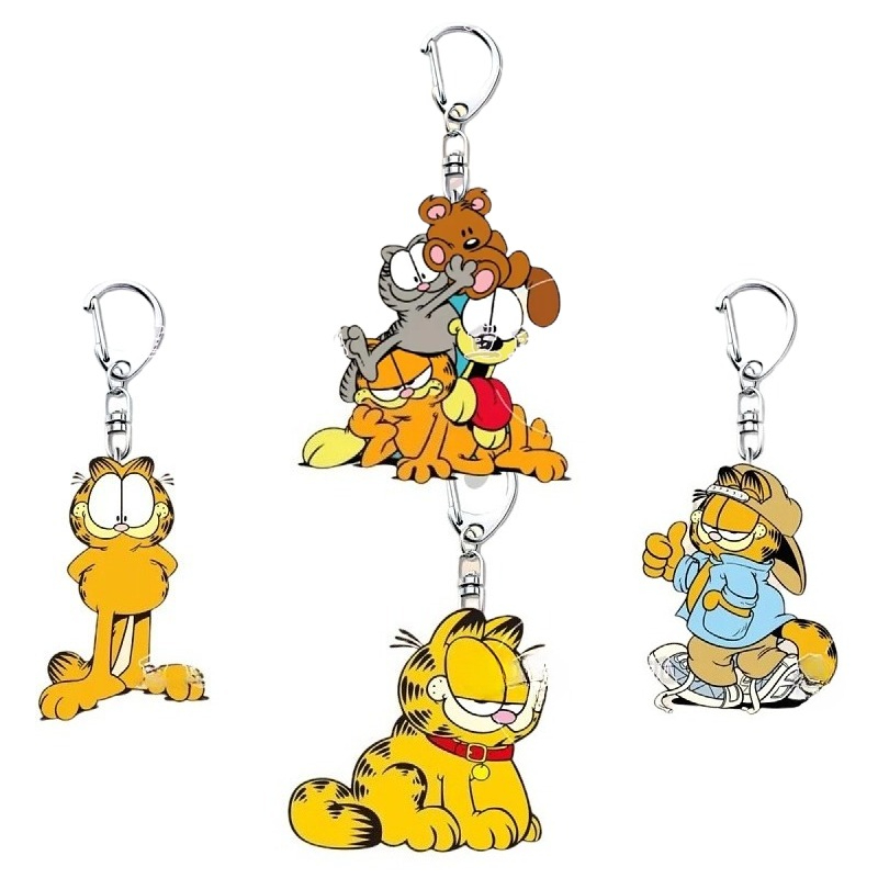 Anime Merchandise Wholesale - Garfield cartoon cute student acrylic keychain